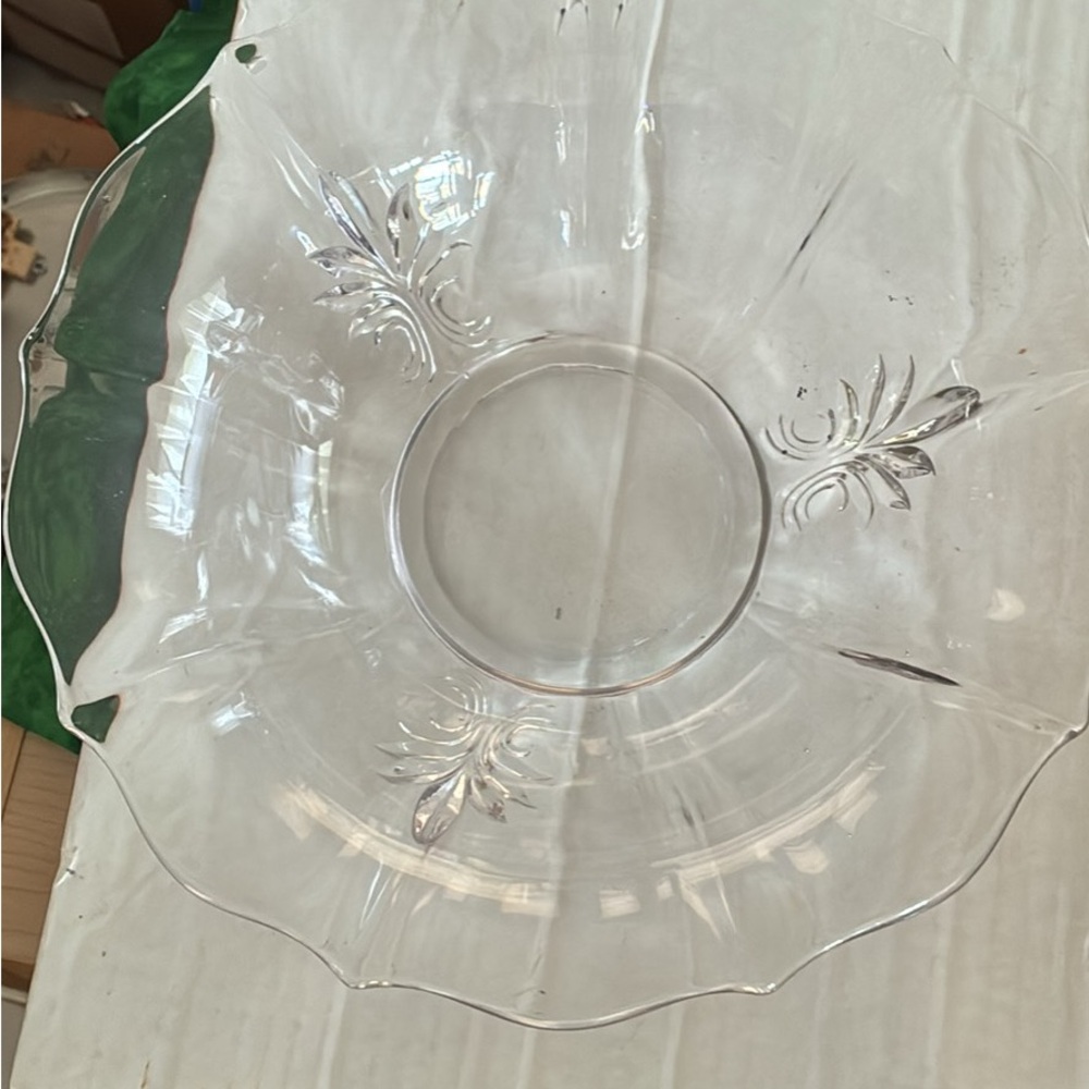 Clear Glass Decorative Serving Bowl - Transparent